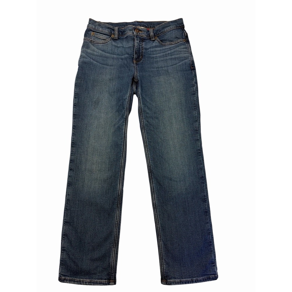 Duluth Trading Co. Womens Daily Straight Jeans Lined Blue Denim size 8x29